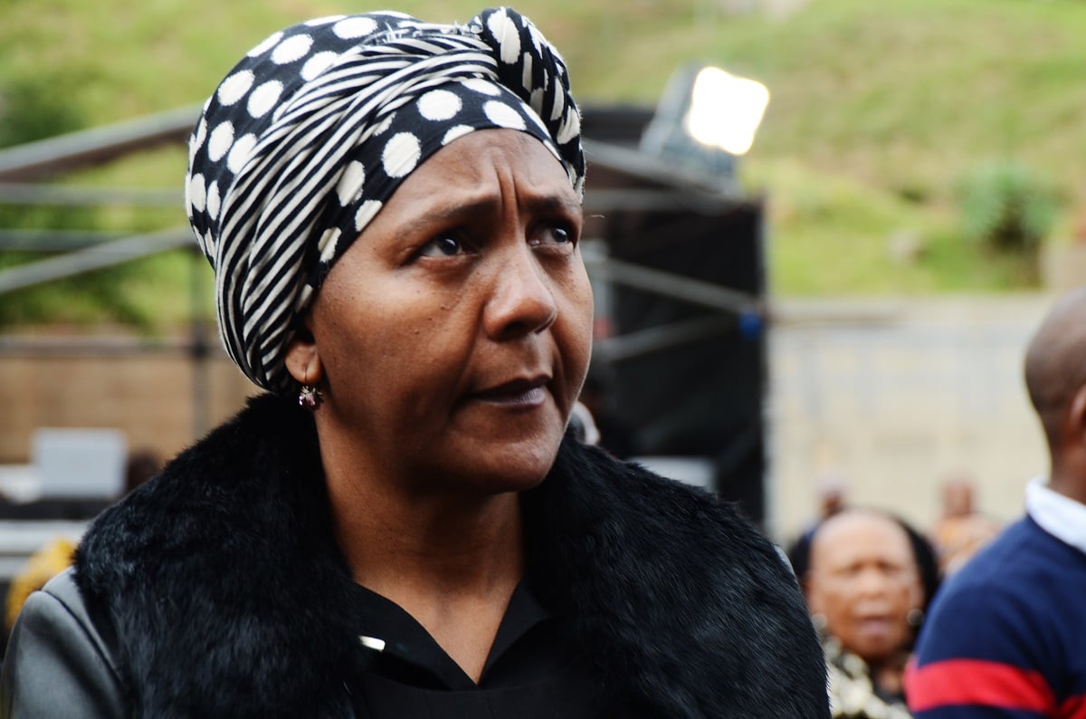 Ndileka Mandela at Constitution Hill during a memorial service organized by the Nelson Mandela Foundation