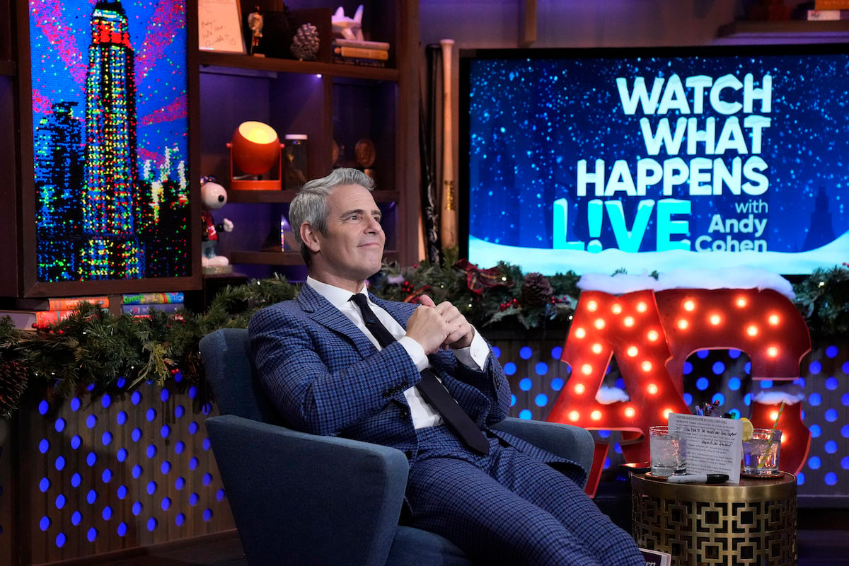 Andy Cohen looks at the cameras in his Watch What Happens Live studio