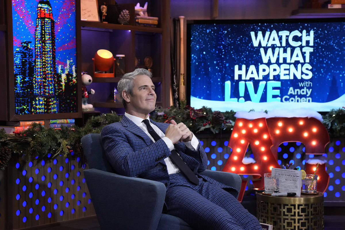 Andy Cohen looks at the cameras in his Watch What Happens Live studio