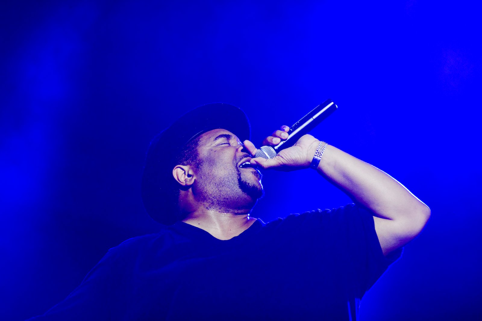 Sir Mix-A-Lot performed on stage and holds a microphone