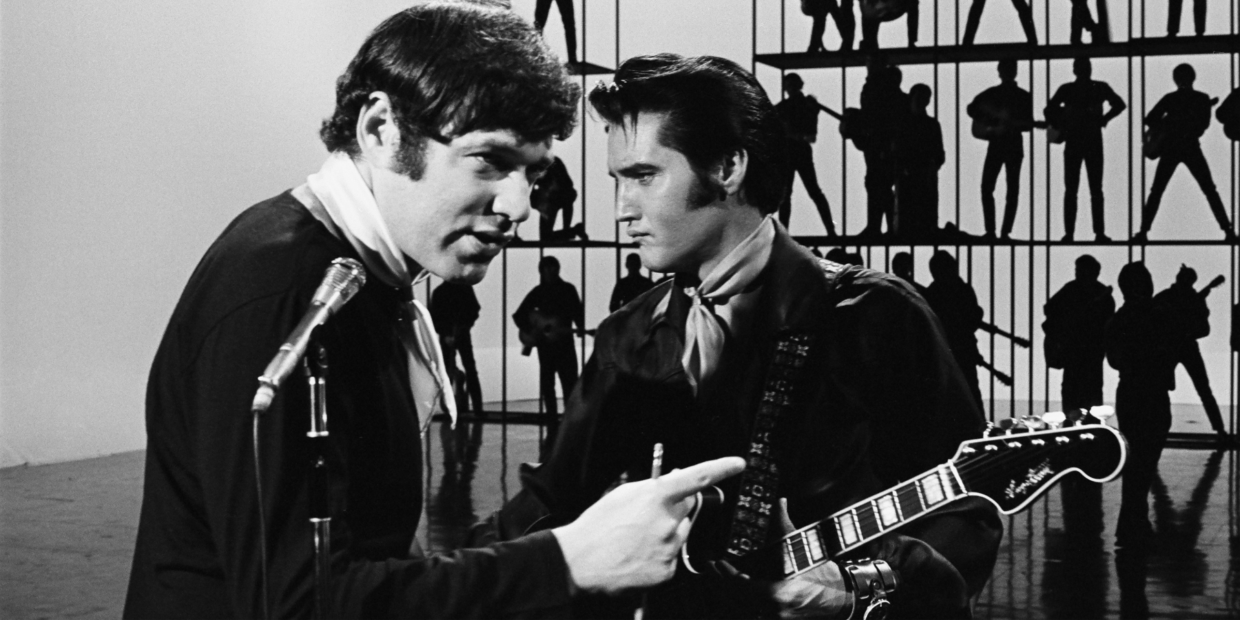 Elvis Presley and Steve Binder on the set of the '68 Comeback Special.