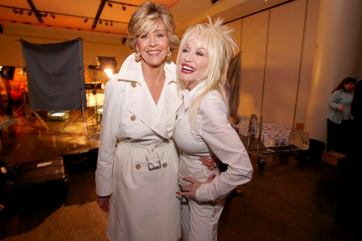 Actor Jane Fonda and singer Dolly Parton during "9 to 5" 25th Anniversary Special Edition DVD Launch Party in 2006 |