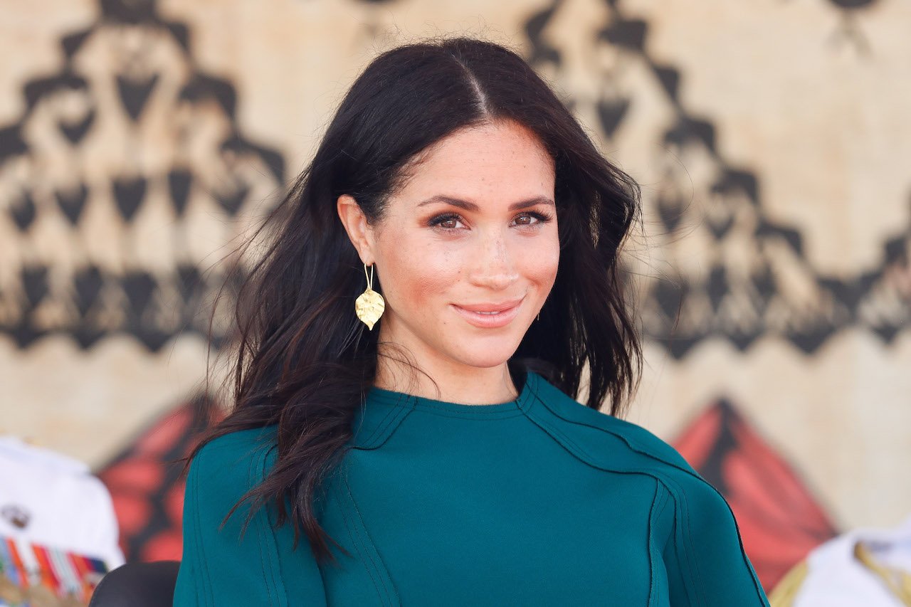 Meghan Markle at the Unveiling of the Labalaba Statue in 2018.