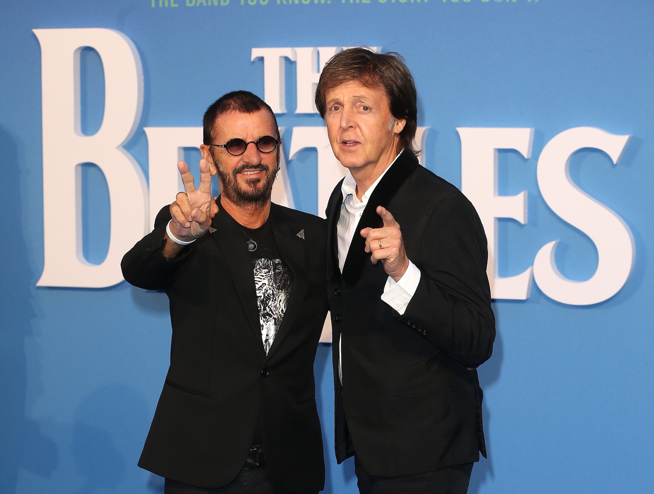 Ringo Starr and Paul McCartney attend the premiere of "The Beatles: Eight Days A Week - The Touring Years" in London, England