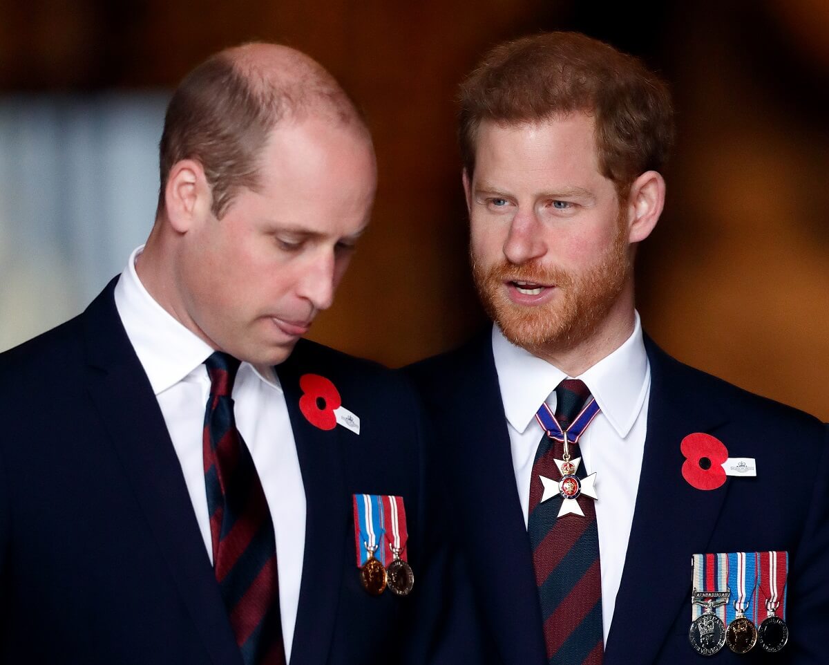 Prince William and Prince Harry attend an Anzac Day Service of Commemoration and Thanksgiving at Westminster Abbey in 2018