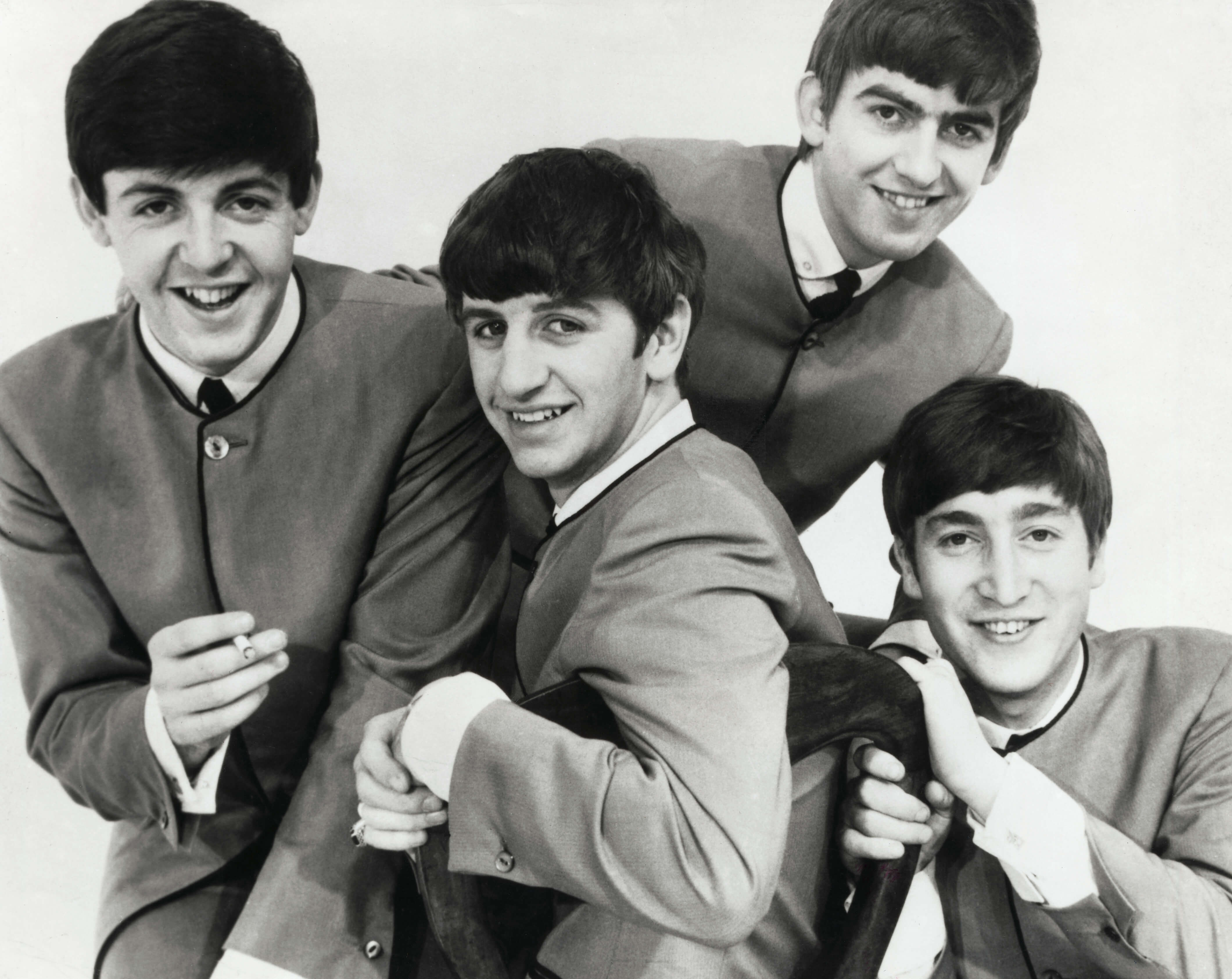 The Beatles in black-and-white