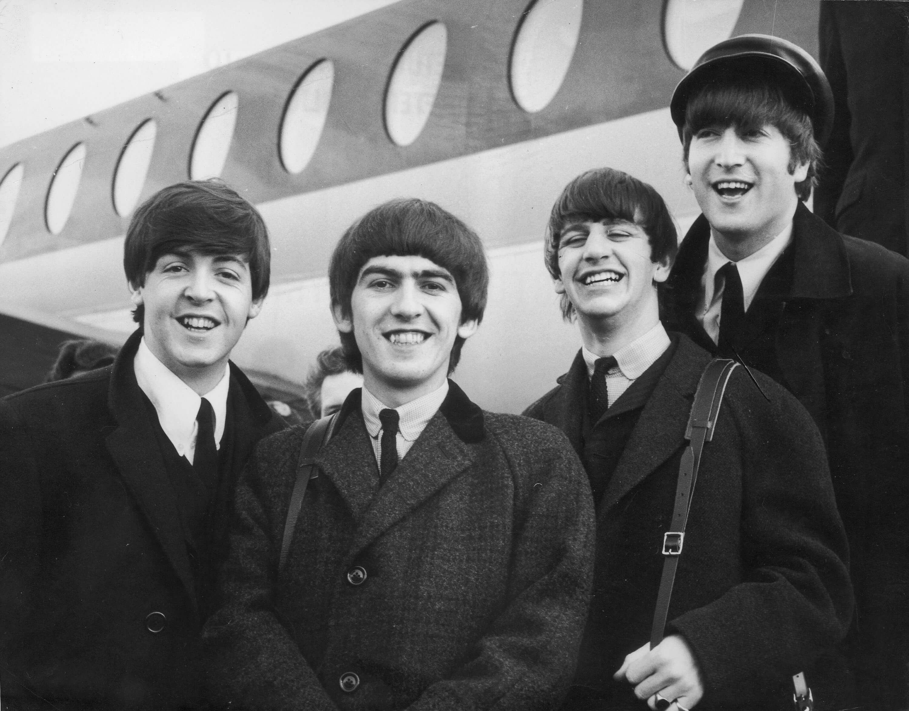 The Beatles in black-and-white