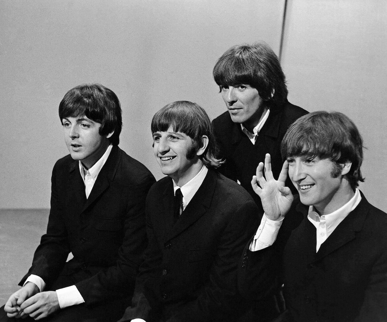 The Beatles during an appearance on 'Top of the Pops' in 1966.