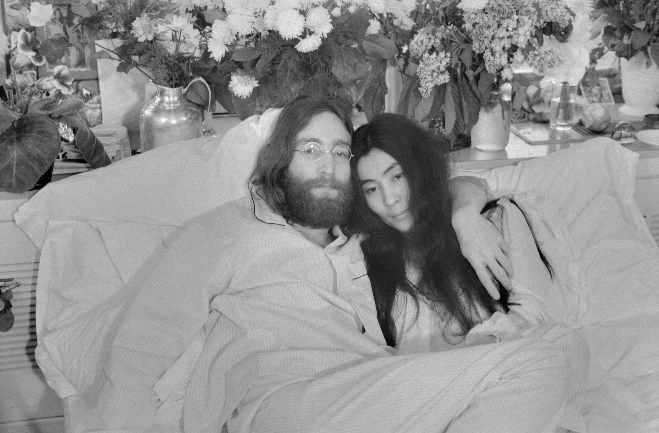 John Lennon and Yoko Ono in Montreal in 1969