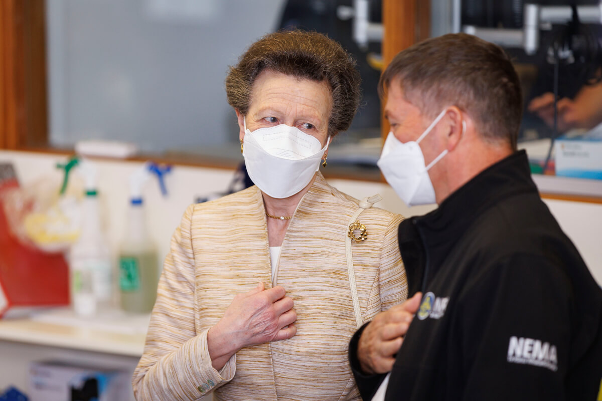 Princess Anne, Princess Royal visits the National Crisis Management Centre in the basement bunker of the Beehive as Cyclone Gabrielle causes chaos around the country, on February 15, 2023 in Wellington, New Zealand