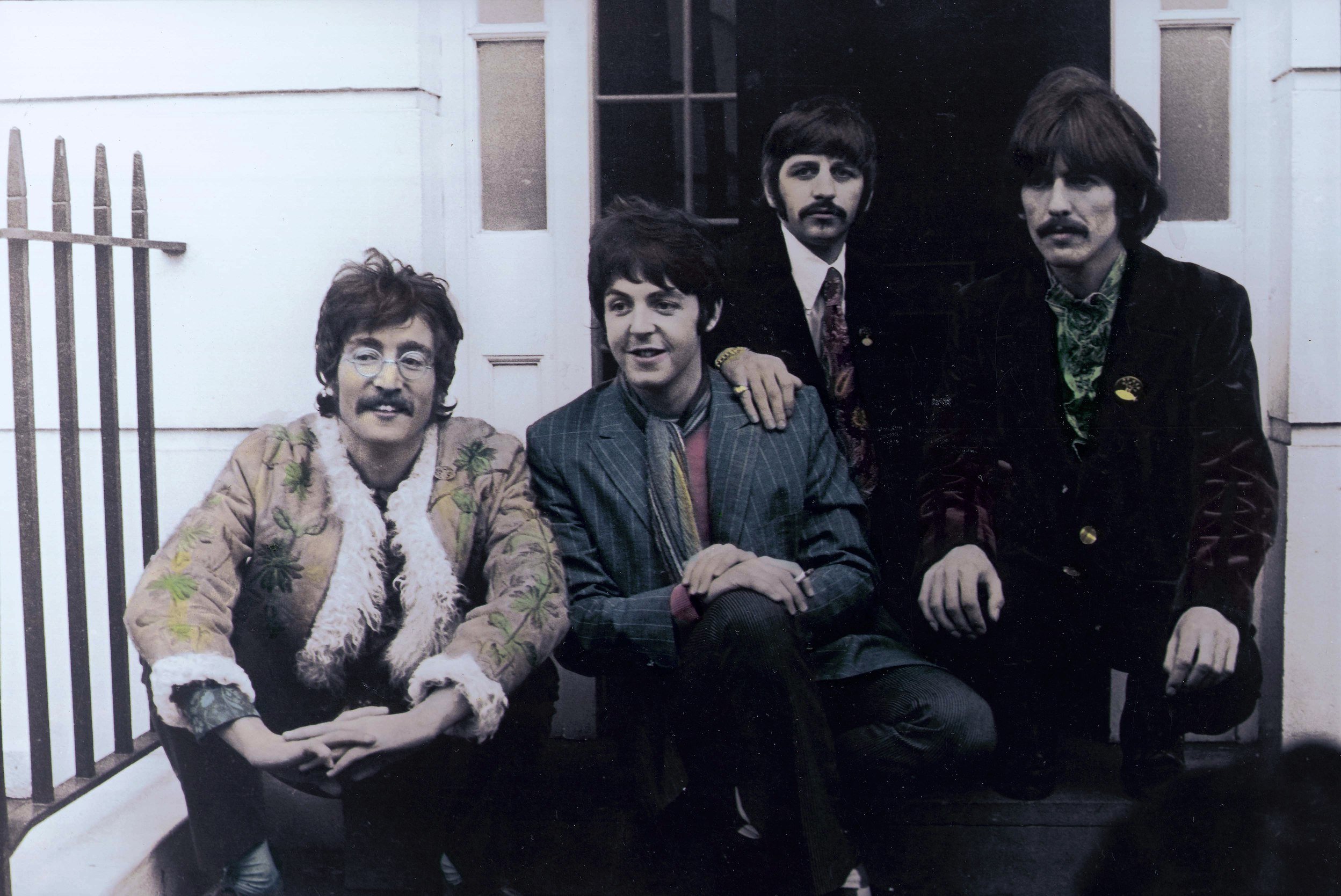 The Beatles pose for the launch of Sgt. Pepper's Lonely Hearts Club Band