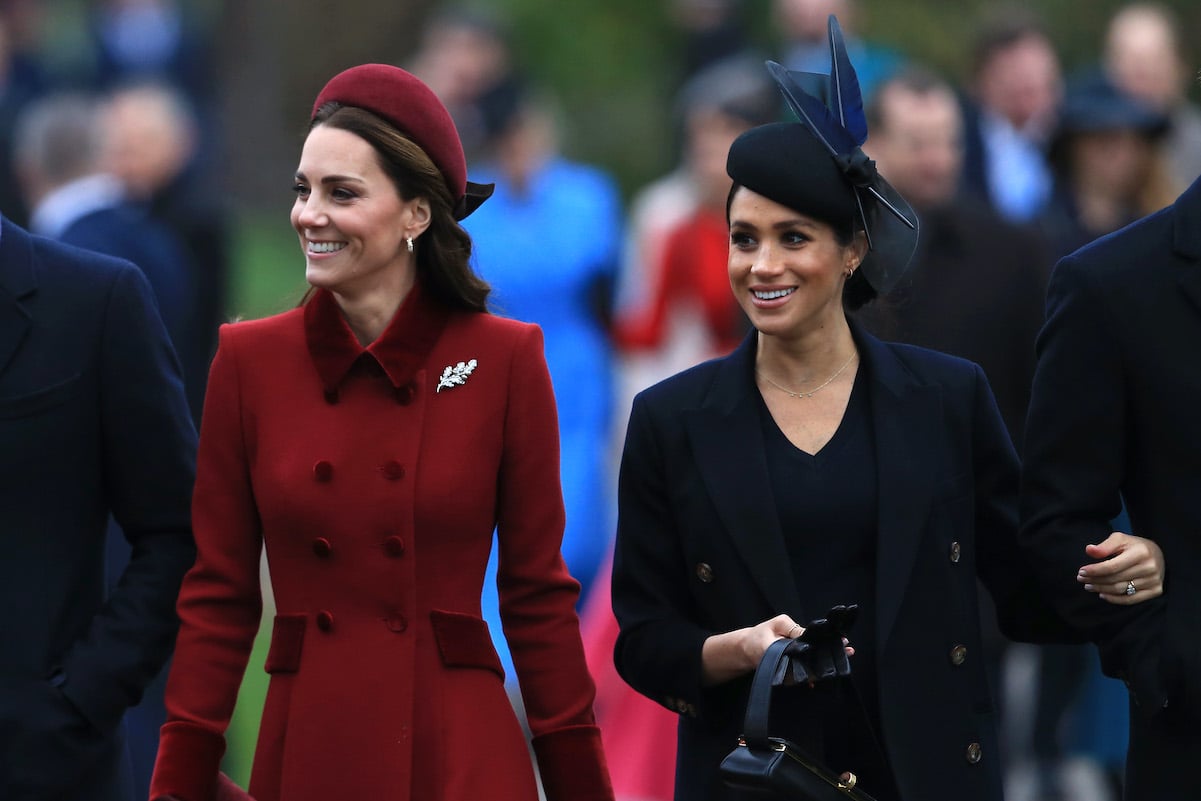 Kate Middleton and Meghan Markle smile at Christmas in 2019