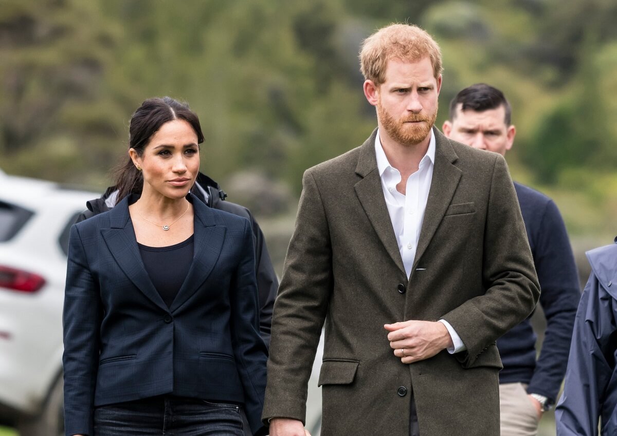 Prince Harry and Meghan Markle arrive to unveil a plaque in New Zealand