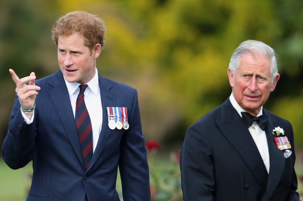 Prince Harry, who called King Charles on advice from Queen Elizabeth according to 'Our King' book, with King Charles