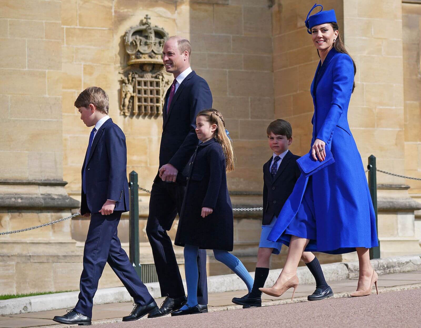 Prince William and Kate Middleton on Easter with their children and the rest of the royal family out of frame.