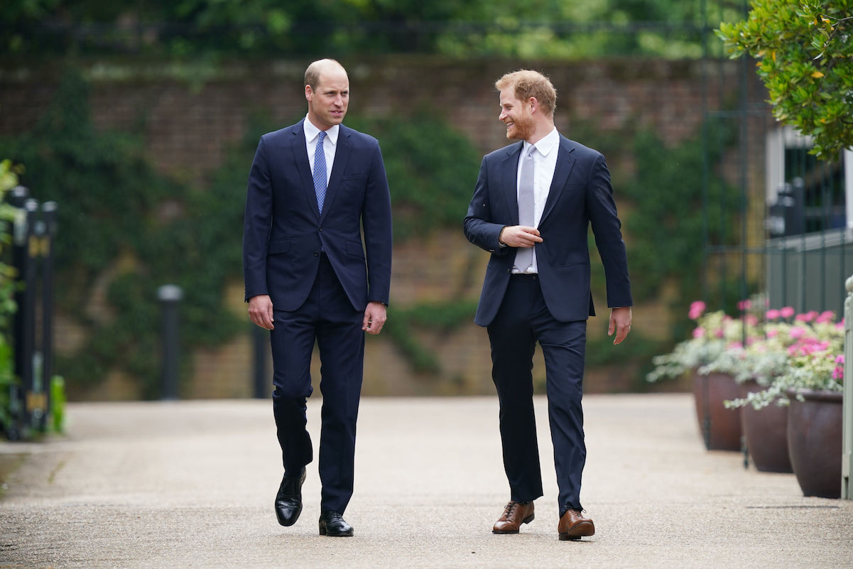 Prince William and Prince Harry walk and talk in 2021