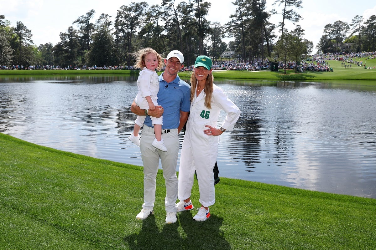 Rory McIlroy Poses For A Photo With Wife Erica Stoll And Daughter Poppy McIlroy Prior To The 2023 Masters Tournament  