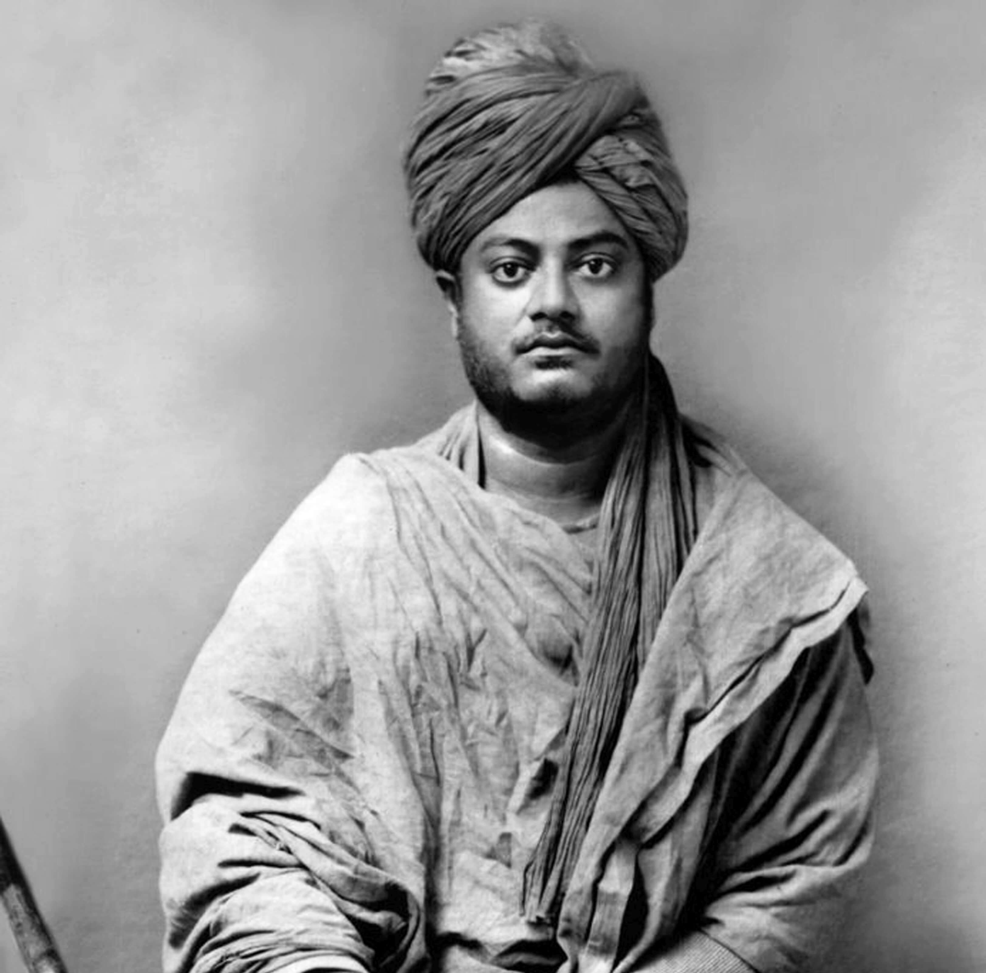 Swami Vivekananda in black-and-white