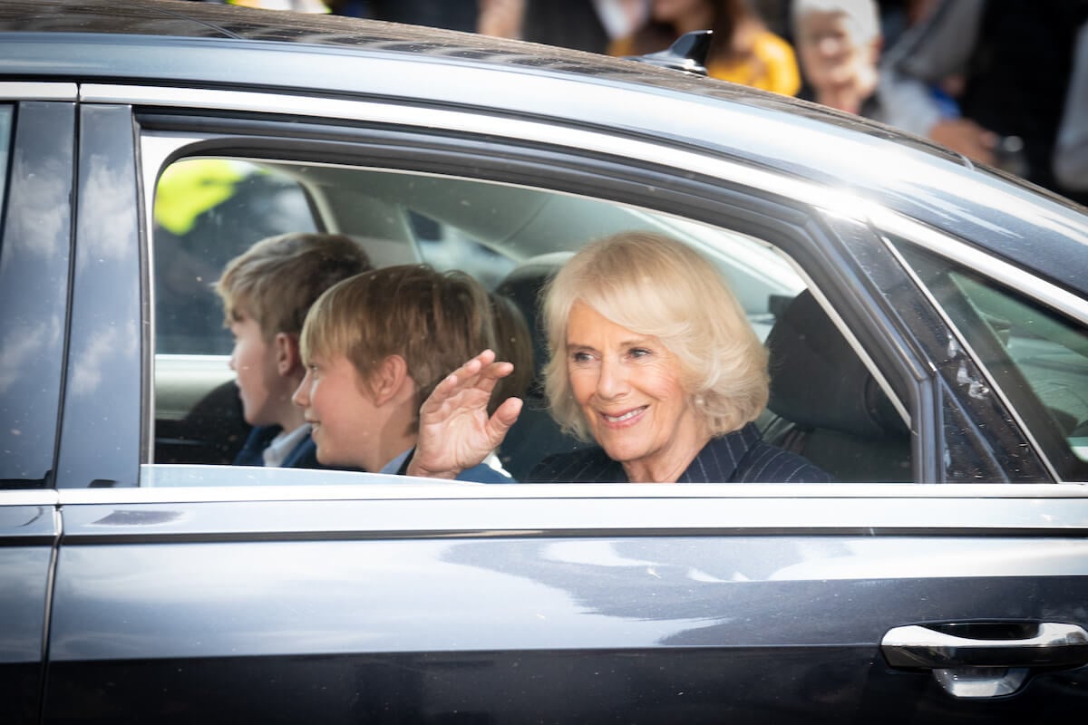 Camilla Parker Bowles, whose body language at the coronation rehearsals was broken down by an expert, waves