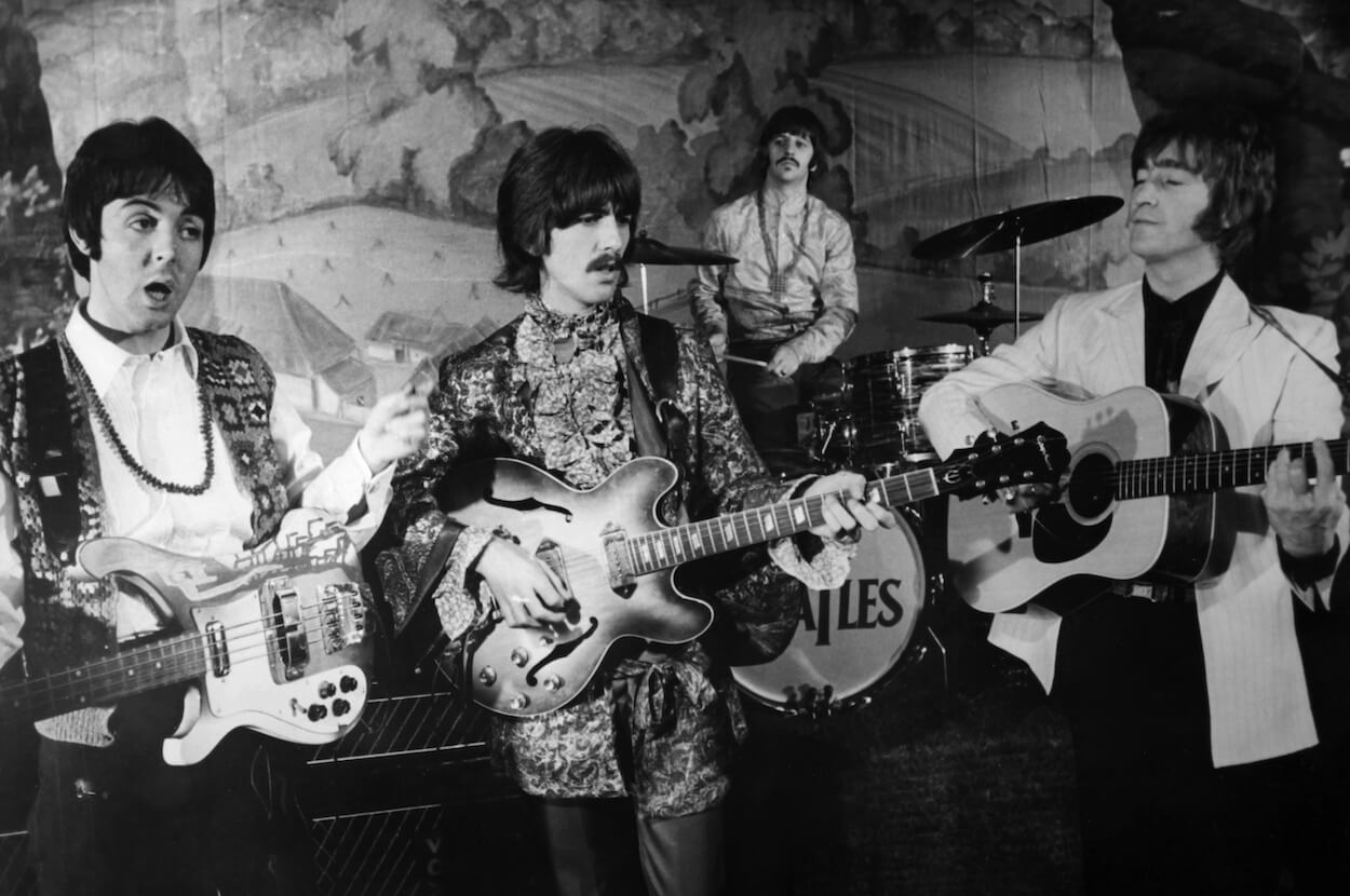 Paul McCartney (from left), George Harrison, Ringo Starr, and John Lennon during a TV appearance in 1968.