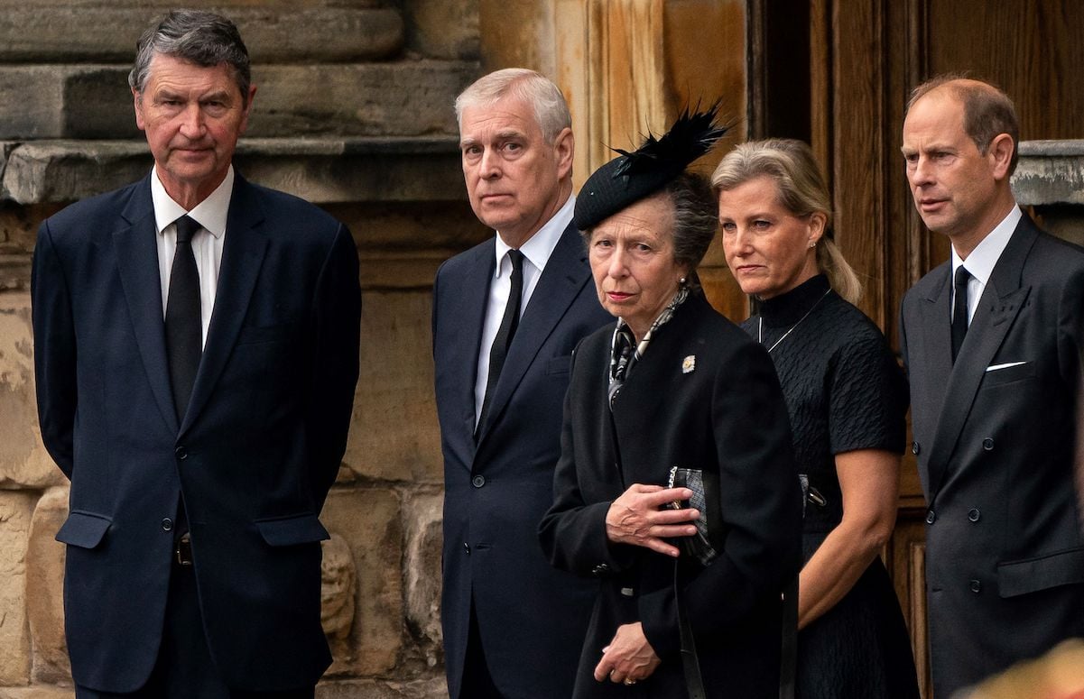 Vice Admiral Timothy Laurence and members of the royal family attend Queen Elizabeth's funeral in September 2022