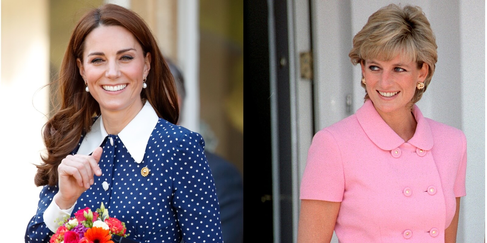 Kate Middleton and Princess Diana in side-by-side photographs.