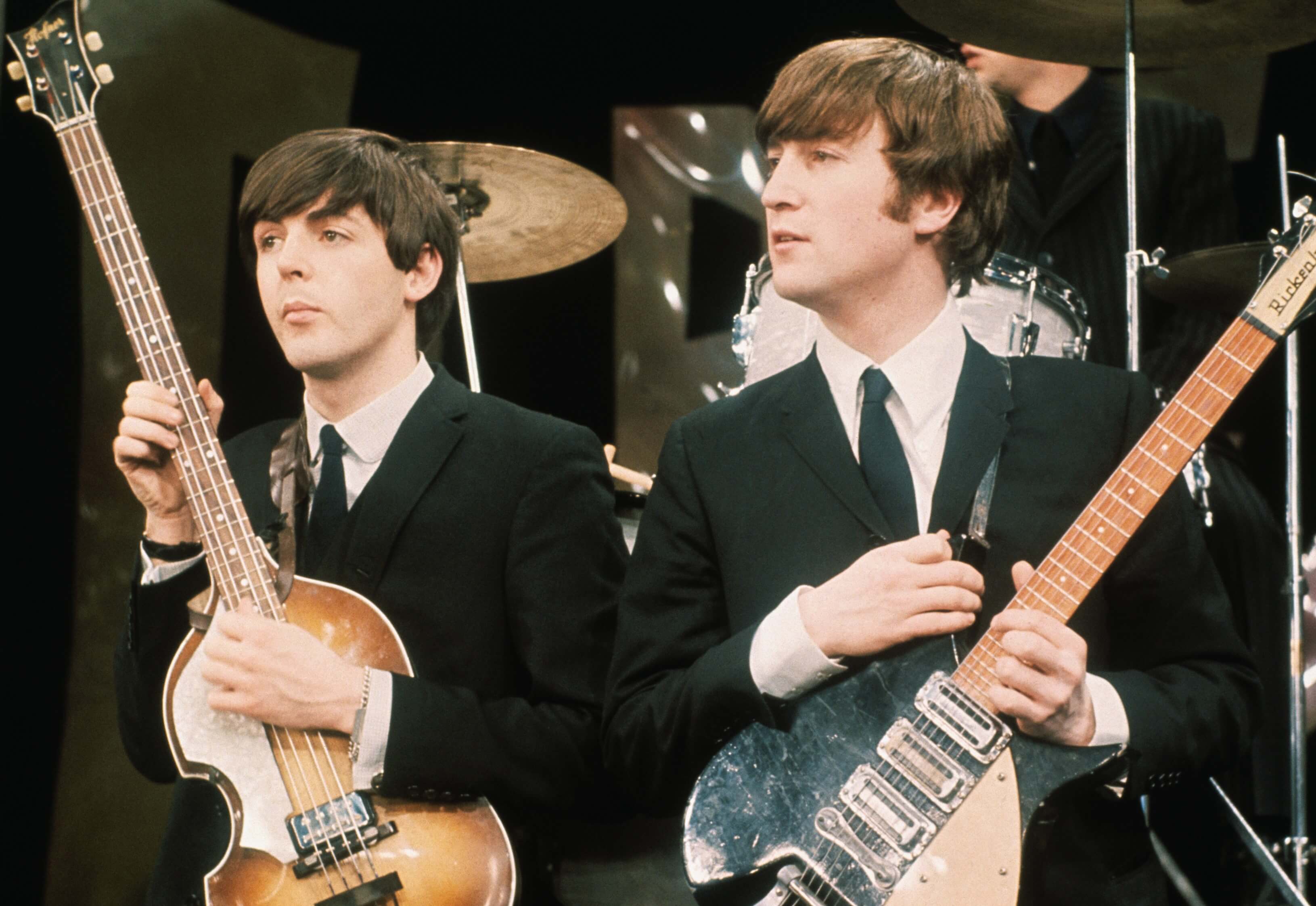 Paul McCartney and John Lennon during The Beatles' "Yesterday" era