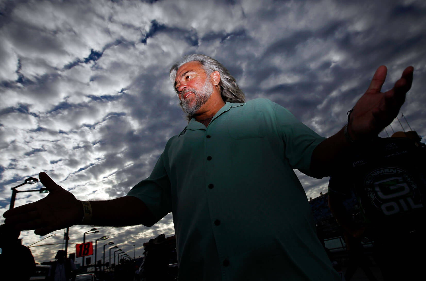 'Wild' Bill Wichrowski from 'Deadliest Catch' against a stormy sky