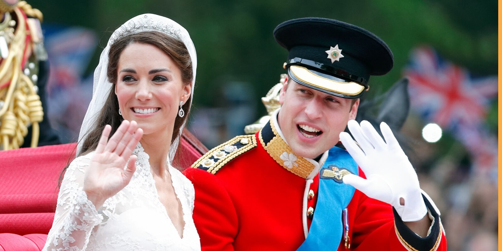 Kate Middleton and Prince William on their 2011 wedding day.