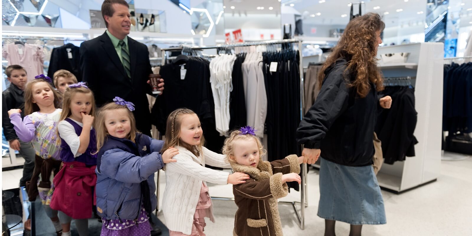 Michelle and Jim Bob Duggar in New York with their children and grandchildren in 2014.