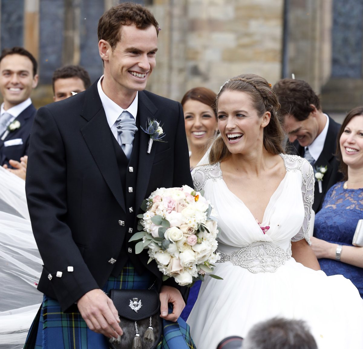 Andy Murray And Kim Sears Leave Dunblane Cathedral After Their Wedding In Dunblane Scotland E1688413955182 ?w=1024&h=985