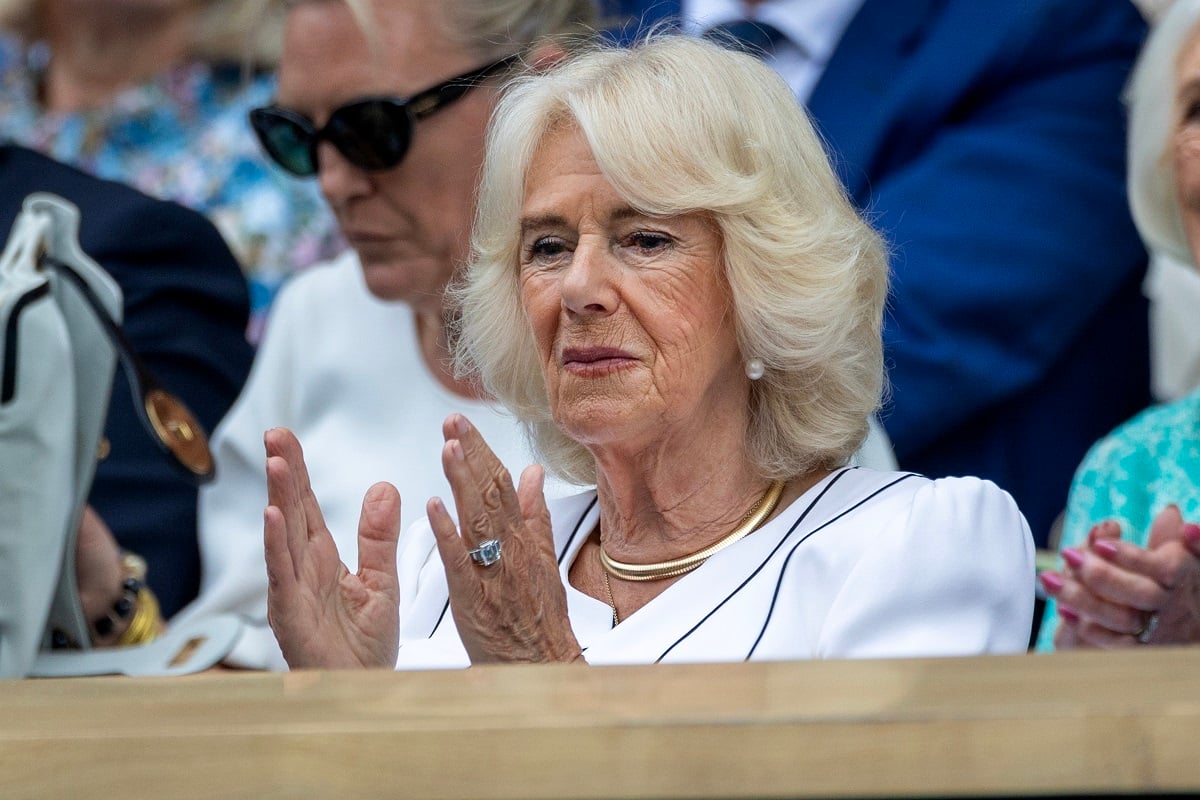 Queen Camilla arrives at Wimbledon