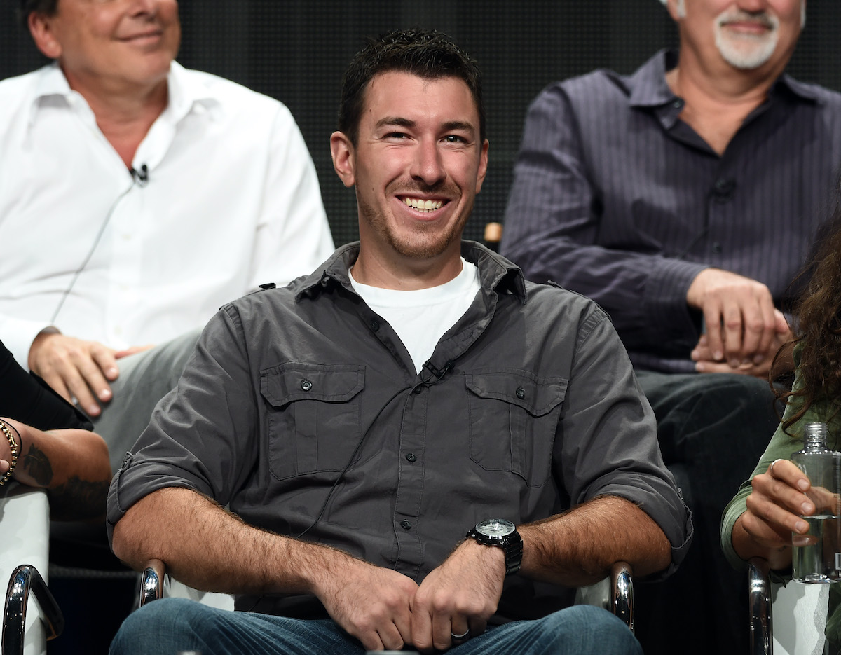 Jeff Zausch of 'Naked and Afraid: Last One Standing' on stage at a TCA press event in 2014