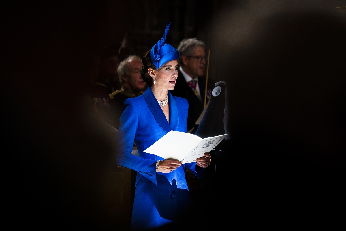 Kate Middleton, known as the Duchess of Rothesay while in Scotland, attends the National Service of Thanksgiving and Dedication for King Charles III and Queen Camilla