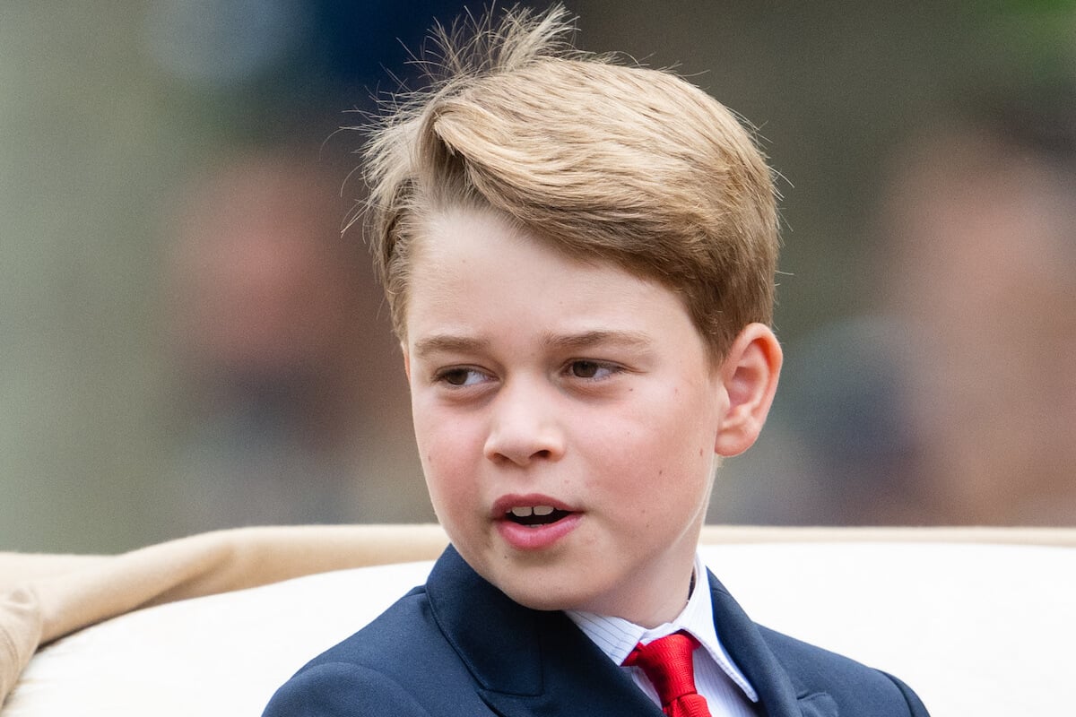 Prince Geoge, who turned 10 on July 22, 2023, and appeared in a birthday portrait, looks on