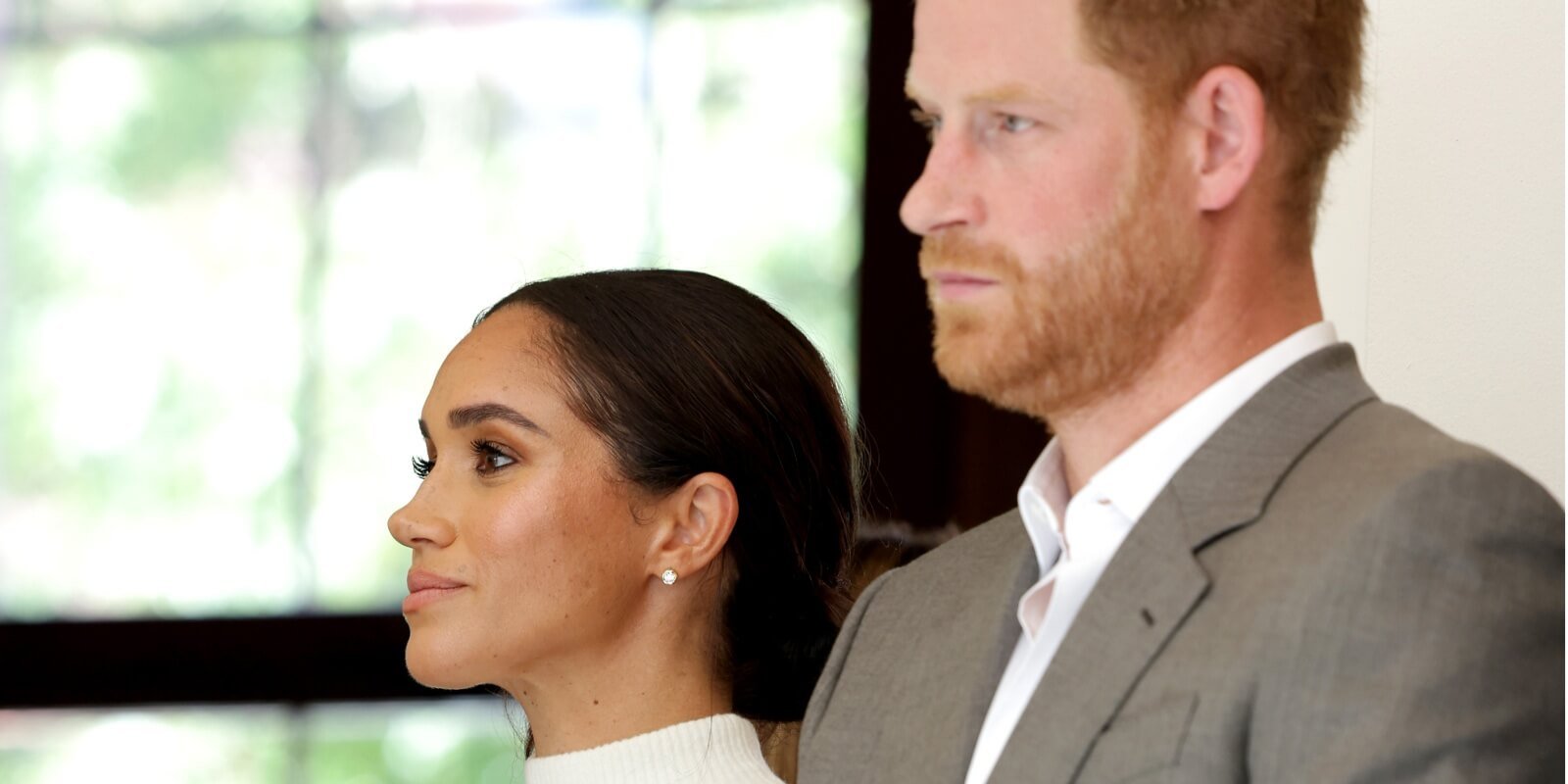 Meghan Markle and Prince Harry listen to speeches at the town hall during the Invictus Games Dusseldorf 2023.