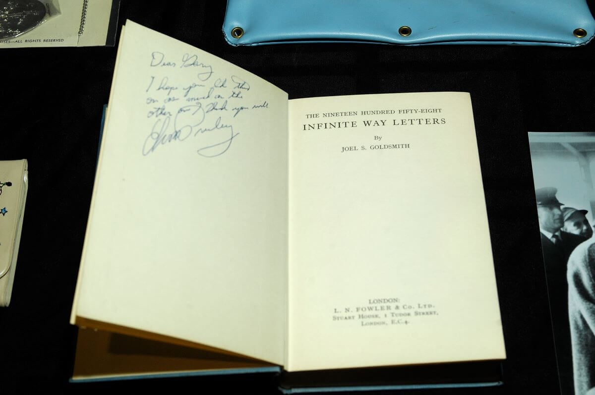 The book 'Infinite Way Letters' signed by Elvis Presley.