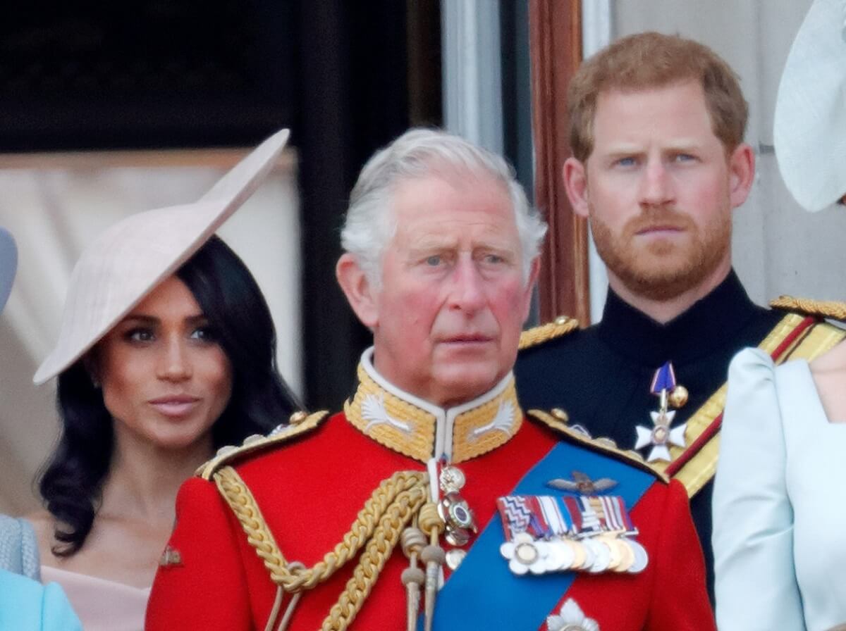 Meghan Markle, Prince Harry, who have frustrated King Charles III with their soap opera, standing on the balcony of Buckingham Palace during Trooping The Colour 2018