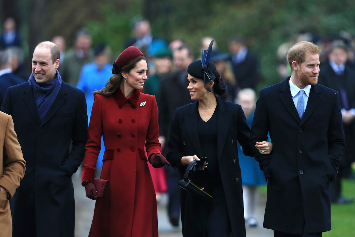 Meghan Markle and Kate Middleton, who have a chance at reconciling their relationship, walk with Prince William and Prince Harry