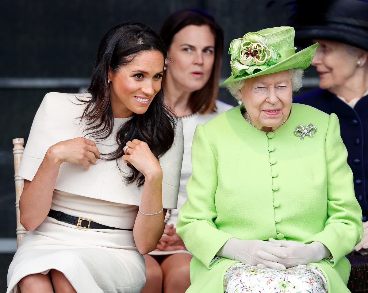 Meghan Markle and Queen Elizabeth II attend a ceremony to open the Mersey Gateway Bridge