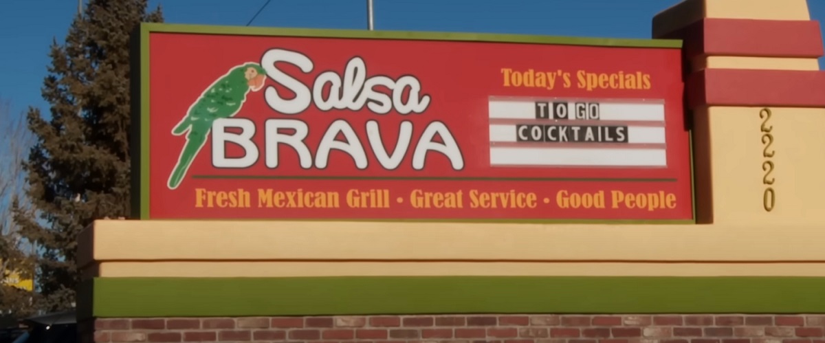 The Salsa Brava sign as seen in 'Sister Wives'