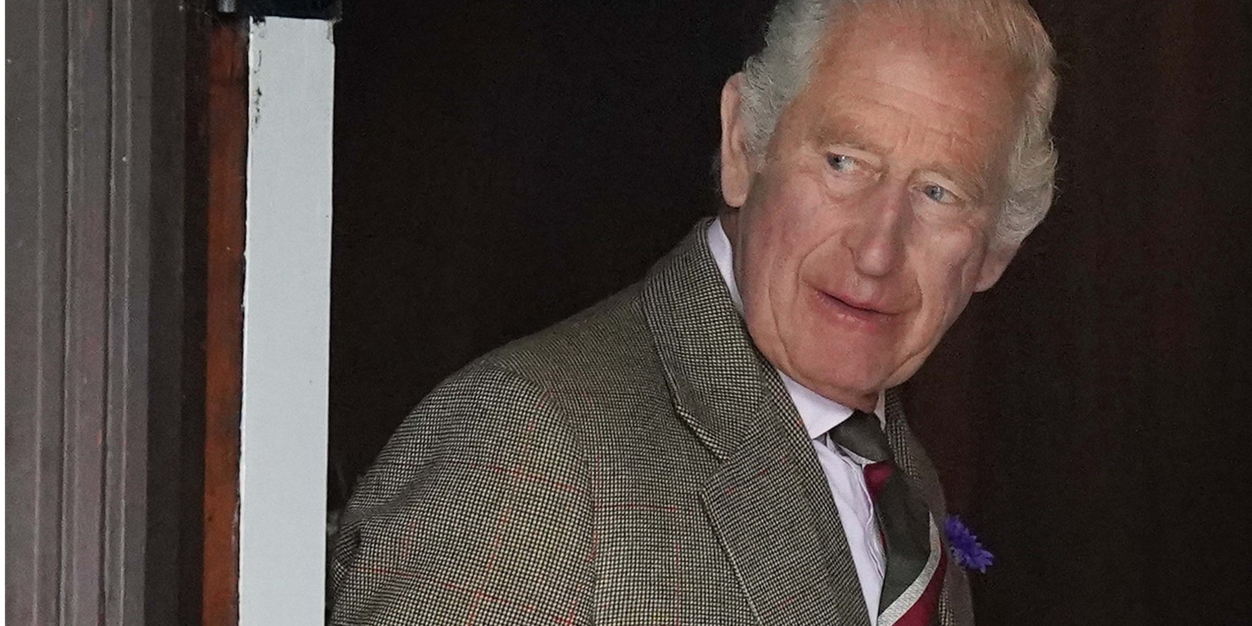 King Charles photographed attending a church service in the village of Crathie, near Balmoral in central Scotland on September 8, 2023, to commemorate the life of Queen Elizabeth.