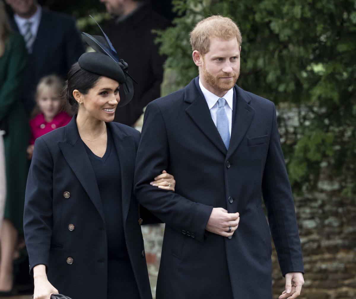 Meghan Markle and Prince Harry attend Christmas Day service at Church of St. Mary Magdalene in 2018
