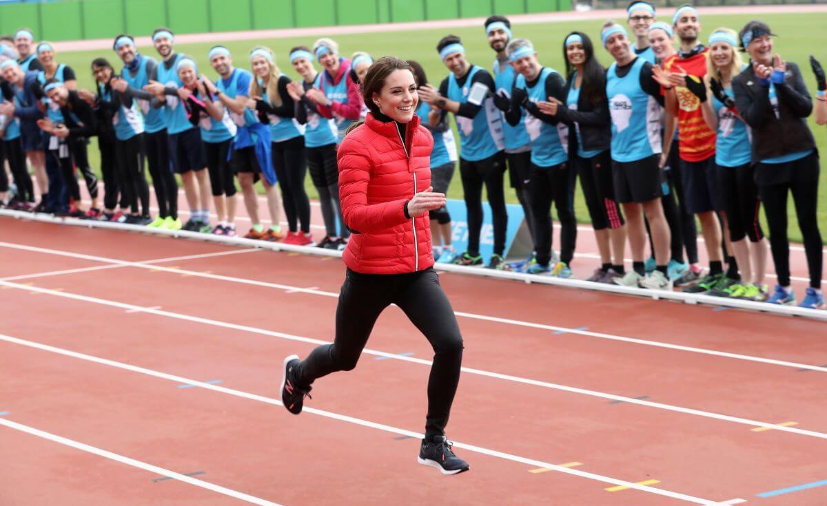 Kate Middleton runs as she joins Team Heads Together at a London Marathon Training Day