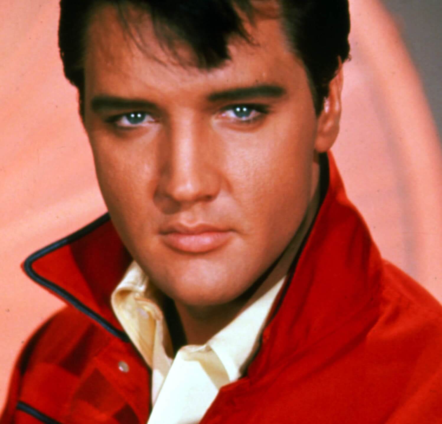 "Blue Suede Shoes" singer Elvis Presley wearing red