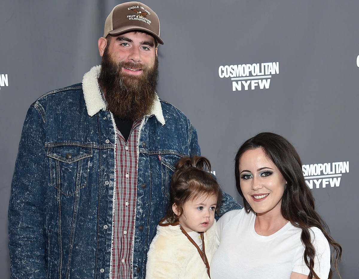 David Eason, Ensley Eason and Jenelle Eason attend the Cosmopolitan NYFW fashion show during New York Fashion Week at Tribeca 360 on February 08, 2019 in New York City