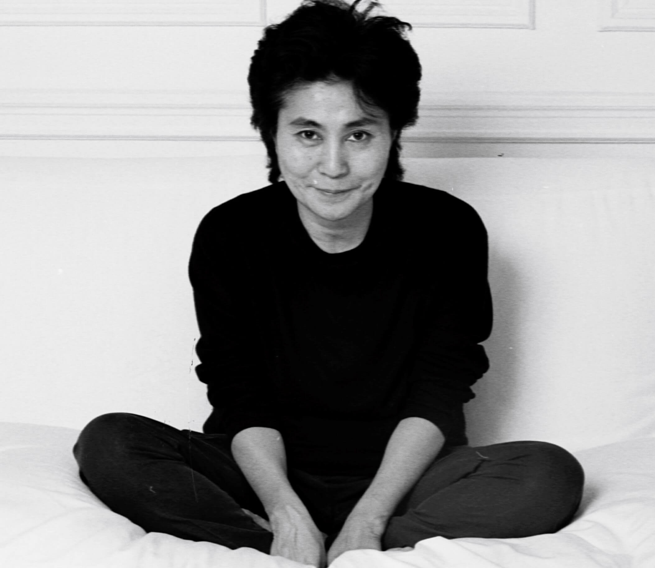 Yoko Ono in black-and-white