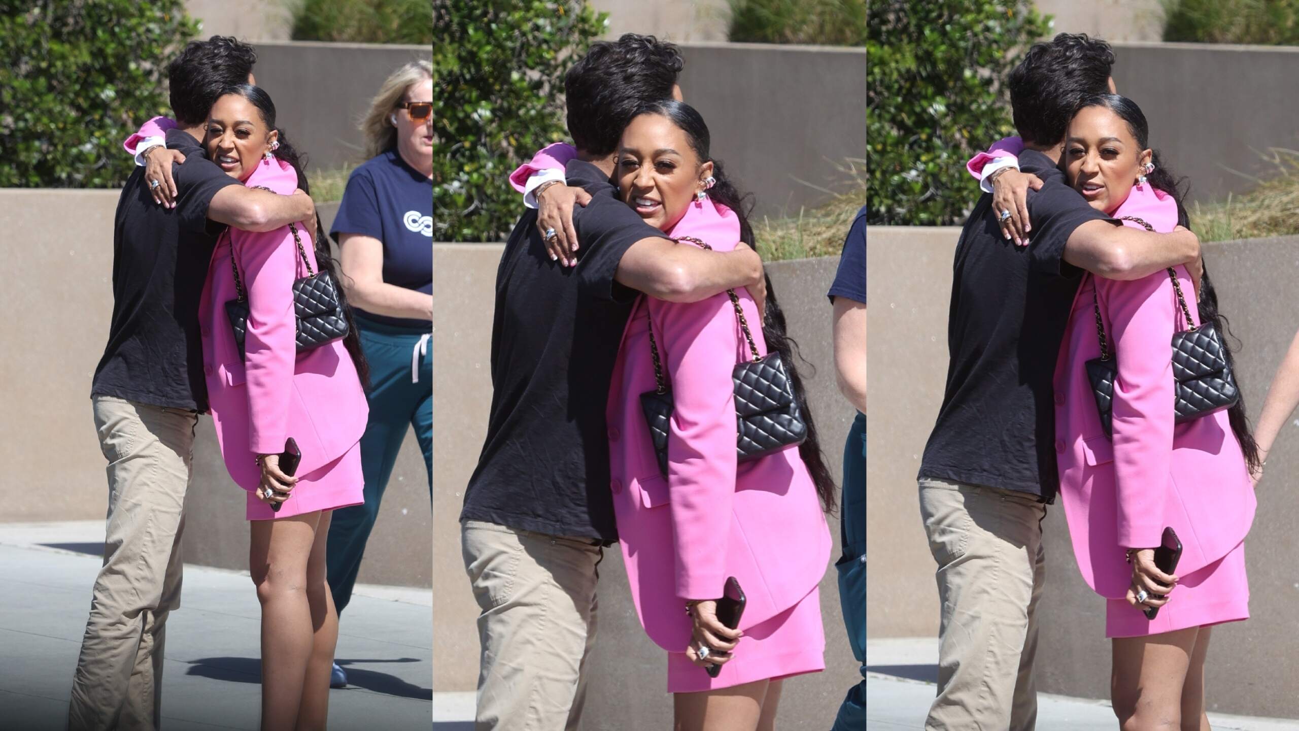 Newly Single Actress Tia Mowry Spotted HUGGING Man