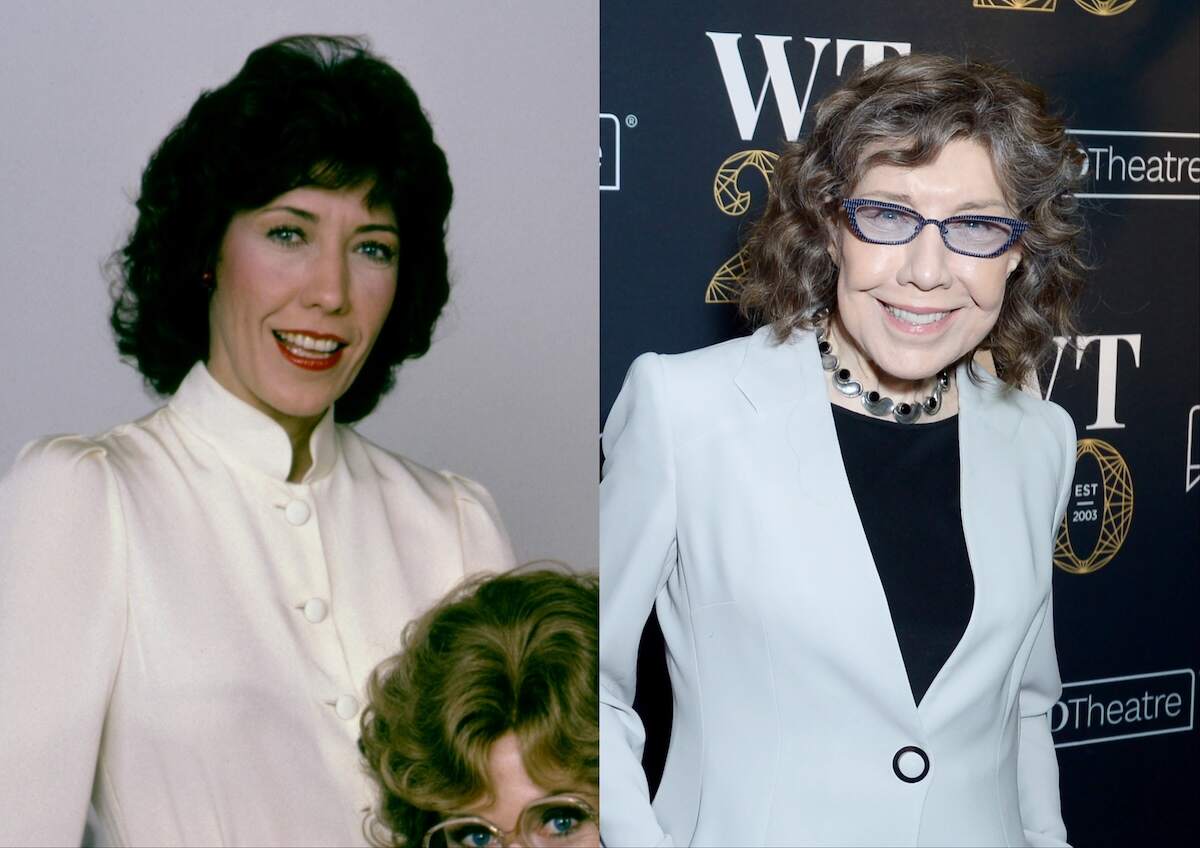 A photo of Lily Tomlin in 1980 alongside a photo of Lily Tomlin in 2024