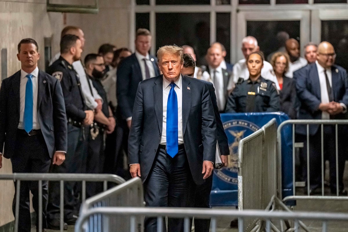 A dejected Donald Trump leaves court in Manhattan following the guilty verdict in his criminal trial